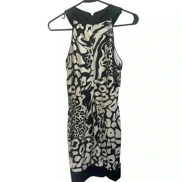 Cache Black and White Sequined Halter Dress - Picture 2 of 5